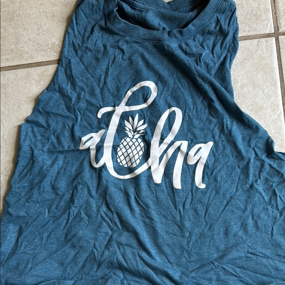 Blue Sleeveless Crop Top